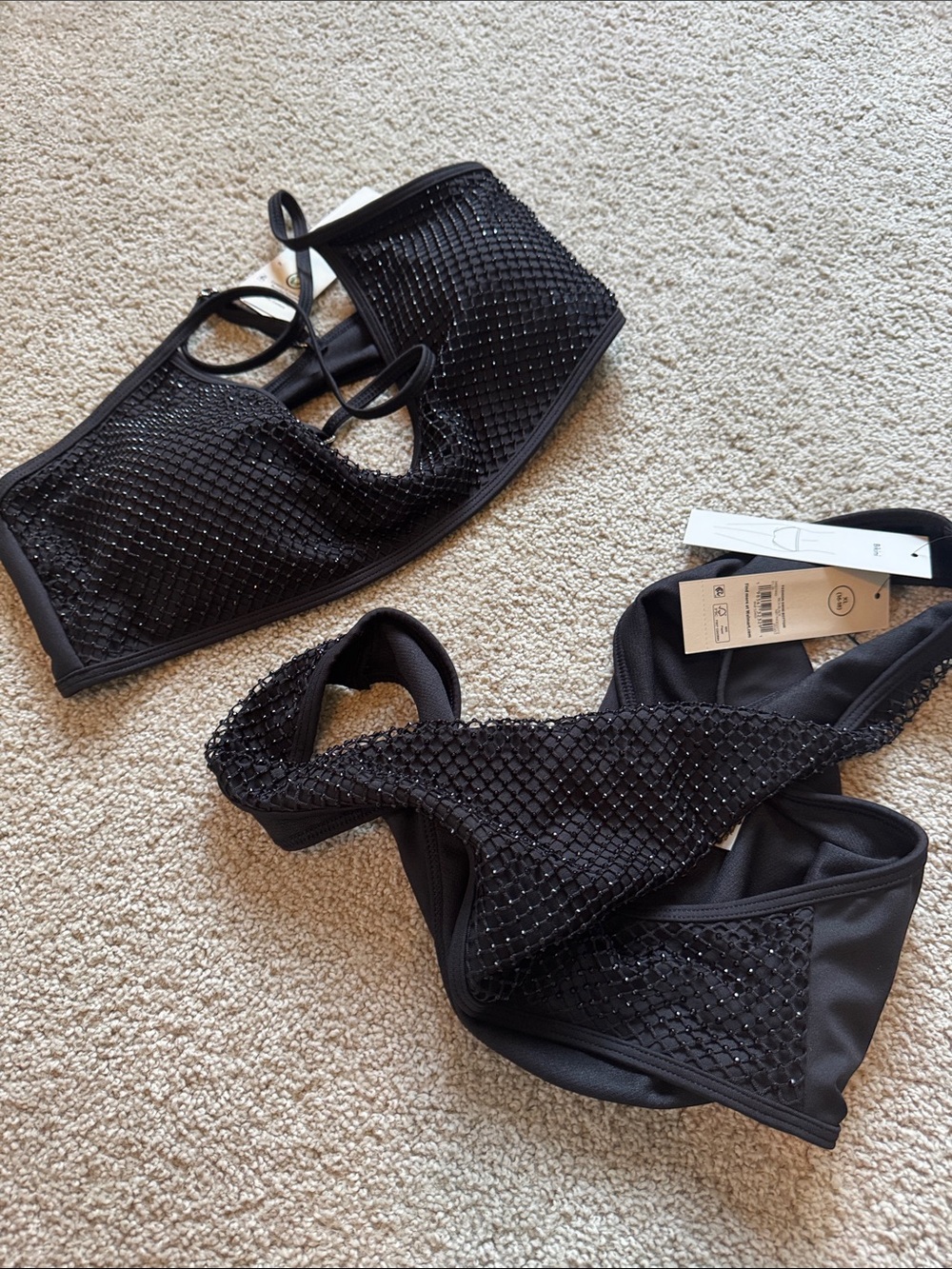 No Boundaries Black Mesh Bikini Set